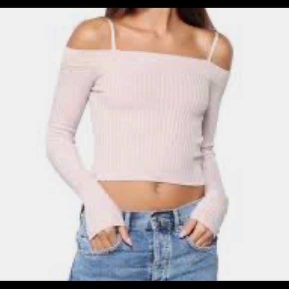 FORVER 21•cold shoulder knit sweater size L - Picture 1 of 6